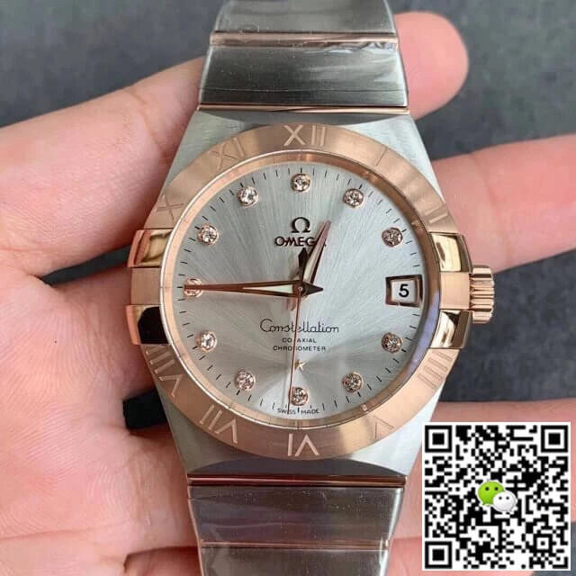 Omega Constellation 123.20.38.21.52.001 VS Factory 1:1 Best Edition Replica Watch Diamond-Set Bezel